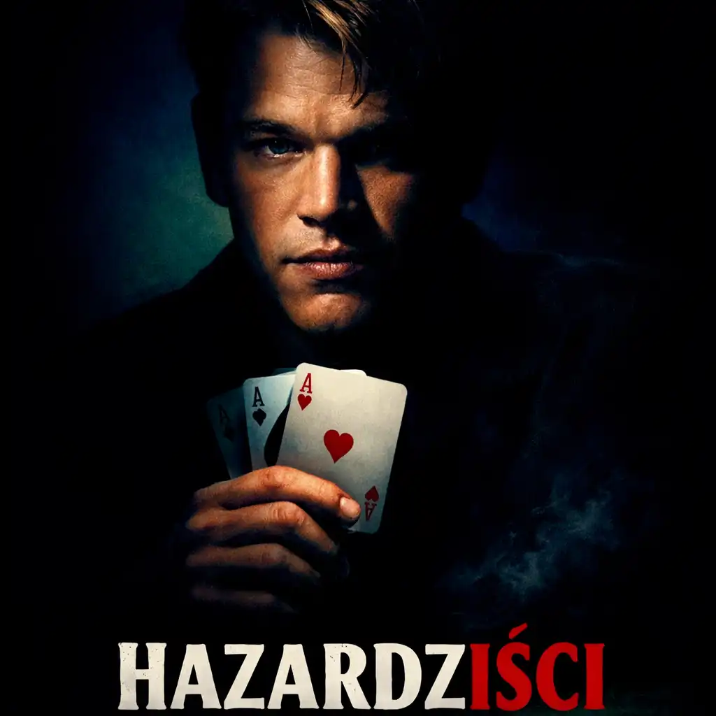 Artystyczna reprezentacja plakatu filmu Hazardziści (Rounders) z 1998 roku